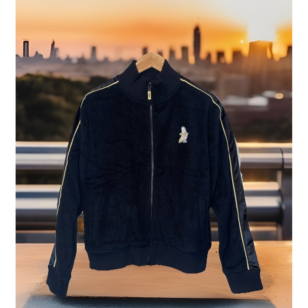 Bananas Monkey Jacket Men S‎ Black Terry Cloth Full Zip Heavyweight Embroidery - Picture 3 of 9